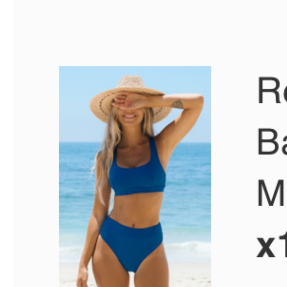 Cupshe Blue Strappy Bikini Set High-Waisted